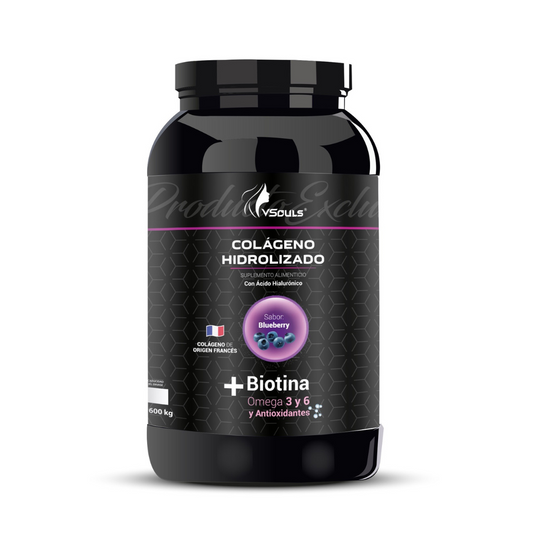 Vsouls Colageno Mas Biotina Sabor Blueberry 600 G