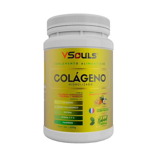 Colágeno Hidrolizado Vsouls ® Sabor Naranja-maracuya 1.2 Kg