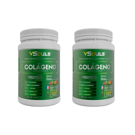 Colágeno Hidrolizado Vsouls ® Duo 2 Botes De Arandano 1.2 Kg