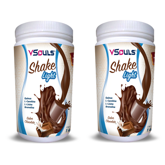 Paquete 2 Malteada Shake Light Vsouls Sabor Chocolate 1 Kg