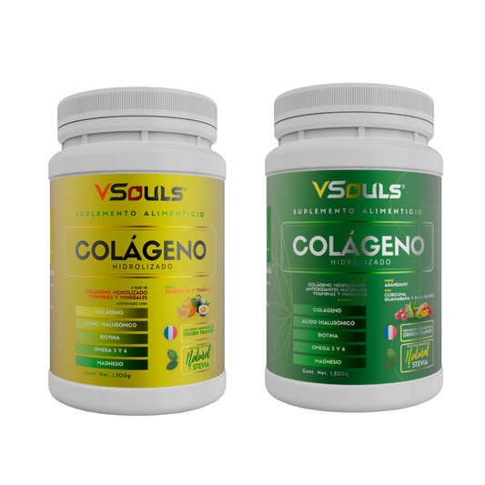 Colágeno Hidrolizado Vsouls ® Duo Sabor Arandano Y Naranja