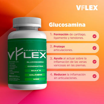 Vflex Vsouls Glucosamina Condroitina Colageno 30 Capsulas